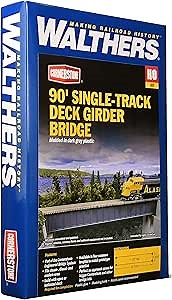 Walthers Cornerstone 90' Single-Track Railroad Deck Girder Bridge 933-4508 HO Scale Model Railroad - Structure Kit