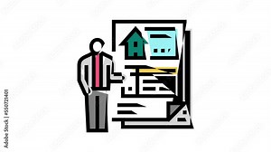 subcontractor bids interior design color icon animation