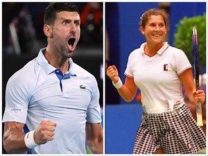 "One of my childhood idols and heroes," Novak Djokovic can barely contain his happiness after he matches records with WTA legend Monica Seles