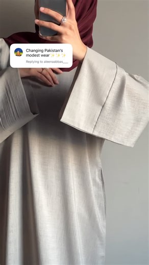 Emkay Wear | Pashmina & Modest wear 🎀 on Instagram: "Obsessed with the cut and colours 😭 Available on website emkaywear.com Fabric : Imported Flowy Textured Fabric • Price: 3599/- Pkr Designed with loose sleeves, side pocket, and a flowy fabric that makes you fall in love with every move. From the streets of Paris Modest Fashion, to YOU. Available in Small, Medium, and Large. #modest #abaya #emkaywear #modestfashion"