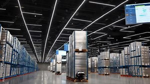 Warehouse management system providing real time data analysis and monitoring inventory levels, optimizing supply chain operations for efficiency