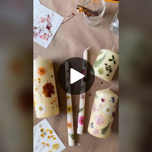 Upgrade any plain candles into floral pressed masterpieces in a few steps! Click the link in bio to shop the gorgeous lanterns from this video. #bhgatwalmart #thespruce #candlecraft #diypressedflowers