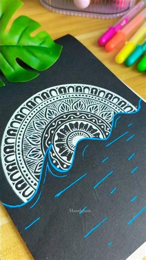 Draw an easy mandala with me 🖌️🌈✨ #art #shortsvideo #pastel #colors #drawing #trending #rainbow