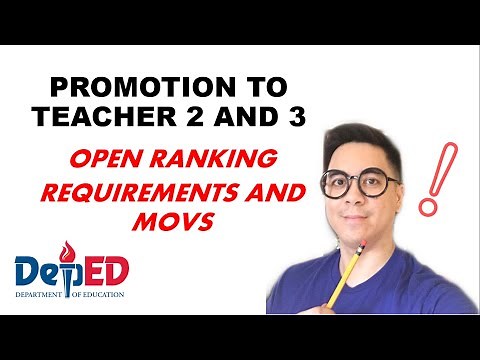 Requirements for Teacher 2 and 3 Promotion in Open Ranking