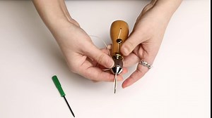 WIOR Sewing Awl Kit, 12Pcs Leather Stitching Awl Crafting Tools and Supplies Hand Stitcher Set with Needles (2 Straight and 2 Bent) Waxed Threads, Repair Stitch Tool Awls for DIY Leather Craft