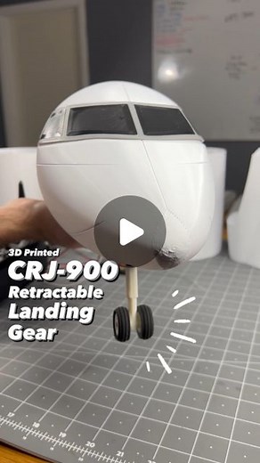 Troy McMillan on Instagram: "Full build video now up on my YouTube channel! This 3D printed CRJ-900 has full retracts, I’m using 27x25 servoless retracts for all three landing gear. My favorite part of any build are the retracts, so this was a must have for this build. I’ve done so much testing on these gear to ensure they don’t catch or bind, and have plenty of clearances for movement. This plane looks so cool flying by with the gear up. 😎 #3dprintedCRJ900 #crj900 #crj700"