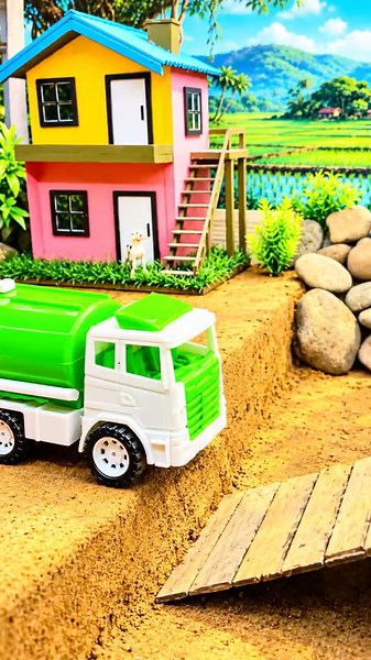 Diy Mini Wooden Bridge Crafting 🚜🧱 | Miniature Construction