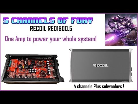 Recoil 5 channel amp Dyno RED1800.5 Power your whole car audio system with one amplifier.