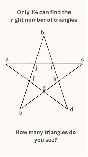 Count the number of triangles in the star!!! 👀👀 + 🔍 #puzzle