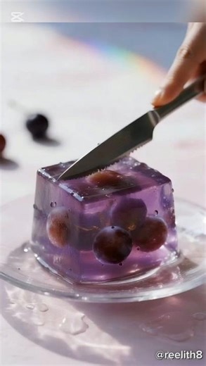 Grapes Cube Jello Slice — Cluster Glow in Motion
