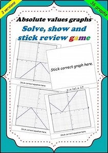 Absolute values graphs : solve show stick - Box review game