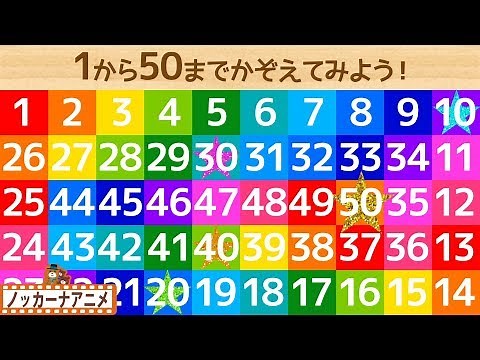 赤ちゃん・子供向け知育アニメ★数字・1から50までかぞえてみよう！★Learn to count 1 to 50 in Japanese