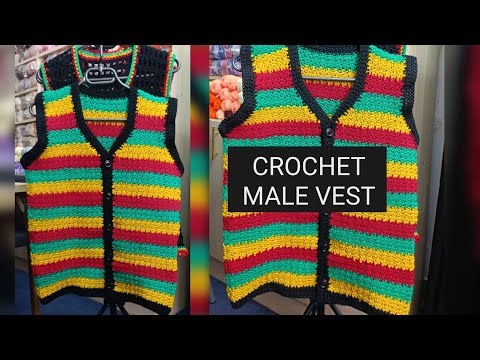 How to Crochet a Male Vest | Easy Button-Down Crochet Tutorial