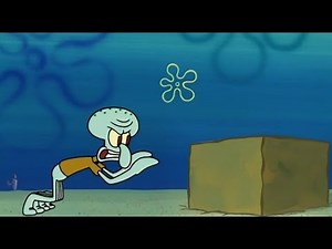 Squidward jumpscares an empty box