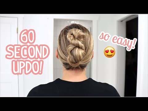 HOW TO: EASY 60 SECOND UPDO HAIR TUTORIAL! MEDIUM & LONG HAIR | THICK HAIR | FINE HAIR | FALL HAIR