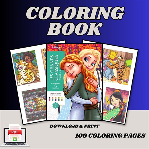 Color by Number Book: Classic Cartoons, 100 Pages (PDF Digital Download) - Etsy