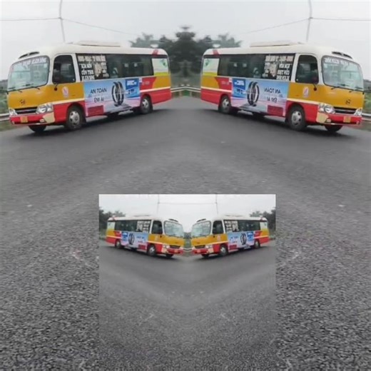 4 buses going in reverse