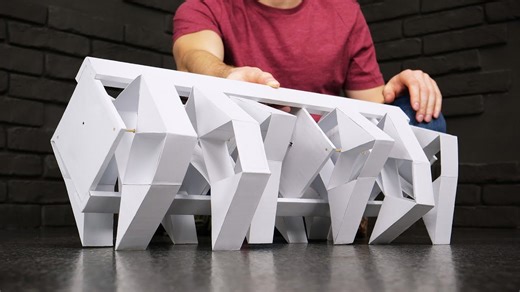 How to build a DIY walking mechanism with cardboard & paper | Fun mechanical toy project!