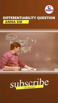 Differentiability Question Q 60 Sec में कैसे करें? | Anna Academy Maths ✅ | Sharp Corner Trick |