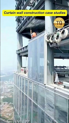 Case study of unitized curtain wall installation.#curtainwall #building #aluminiumwindows