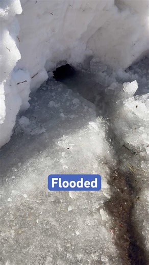 Draining the Snow Fort Workshop #igloo #flood #snow