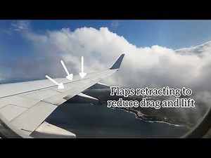 Airplane take off with wing retraction and roll spoilers. #takeoff