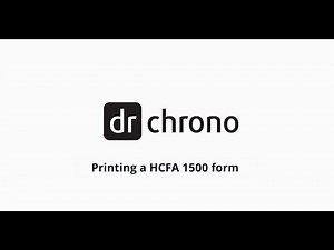 Training: DrChrono Billing | Printing a HCFA 1500 Form