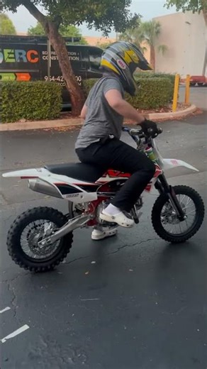 Dirt bike wheelies and burnouts