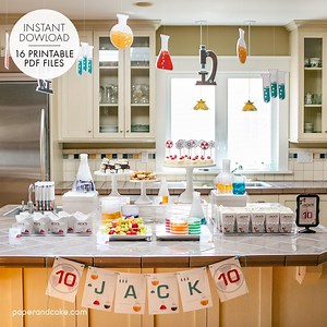 Science PRINTABLE Party Decorations, Chemistry Lab Birthday - EDITABLE Text >> Instant Download | Paper and Cake - Etsy