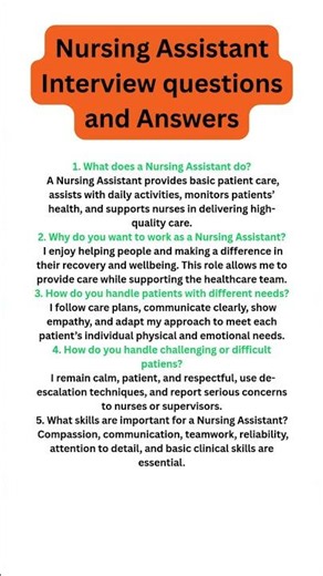 Nursing Assistant Interview Questions and Answers | Ace your INTERVIEW