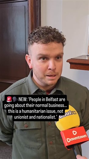 CoolFM News on Instagram: "🚨🗣NEW: 'People in Belfast are going about their normal business… this is a humanitarian issue, not unionist and nationalist.' 🎥🎤Chief Reporter James Gould speaking to Sinn Fein Councillor Ryan Murphy. In the last hour, a judge has rejected a legal bid to remove the Palestinian flag that has been erected on Belfast City Hall. A case was brought forward by unionists after what they said were issues with the Palestinian flag and the process at Belfast City Council. Co
