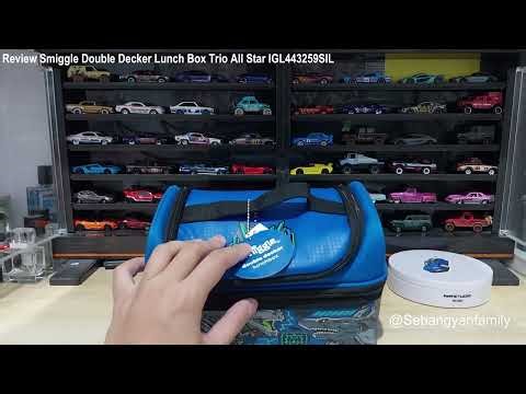 Review Smiggle Double Decker Lunch Box Trio All Star IGL443259SIL