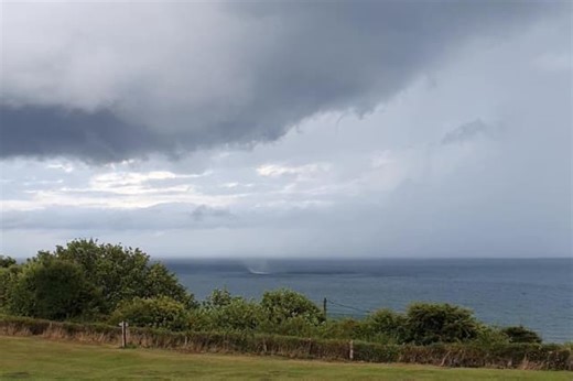 Watch the moment a tornado appears off the coast of Filey beach