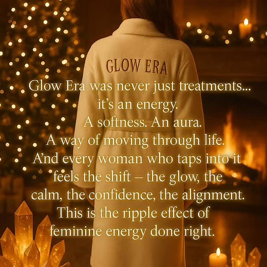The deeper I step into my soft, feminine life… the more my world glows. Glow Era isn’t just a brand - it’s a warmth, a home, a frequency. A space where women remember their power, their softness, their worth. This season, we rise in gold. ✨ If your soul is craving peace, softness and a moment just for you… your Glow Era treatment is waiting. Tap the link in bio to book your winter glow.✨. #GlowEra #SoftLifeEra #FeminineEnergy #AlignedWoman #GlowEraAesthetic #GoldenEraEnergy #WomenWhoGlow #Divine