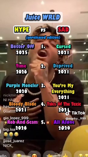 Juice WRLD's BEST SAD vs HYPE Unreleased Songs #juicewrld #best #hype #rap #sad #unreleased#songs