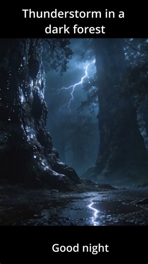 Thunderstorm Sleep 🌧️ Rain & Thunder in Dark Forest