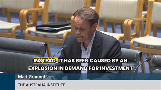 "The CGT discount has turned the housing market into a casino." Senior Economist at The Australia Institute Matt Grudnoff spoke to a Senate Committee into the Capital Gains Discount. Read the submission here: https://australiainstitute.org.au/report/submission-to-the-select-committee-on-the-operation-of-the-capital-gains-tax-discount/ | The Australia Institute