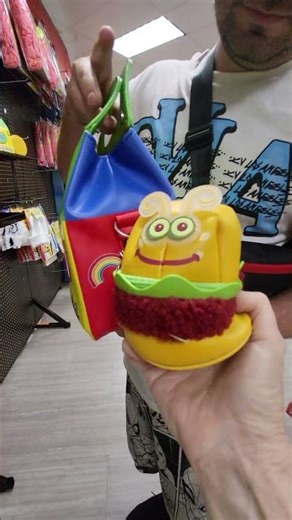 SPONGEBOB SQUAREPANTS SHOULDER BAG WITH RAINBOW STRAP AND GARY THE SNAIL PLUSH - HANDBAG FUN