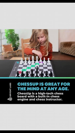 ChessUp is a high-tech electronic chess board with a built-in chess engine and chess instructor. This game board makes learning chess faster and easier by tracking your moves so you play by the book. With Touchsense Pieces, you can simply touch a piece lighting up all possible moves up to 3 different colors, each representing the strength of the move. Play across the globe as your opponent’s moves light up on the board in real time. Our companion app allows you to play with friends and family an