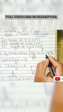 H1 NMR PROBLEMS SOLVING EXAMPLES -NMR SPECTROSCOPY (Chemical Shift values) #youtubeshorts #shorts