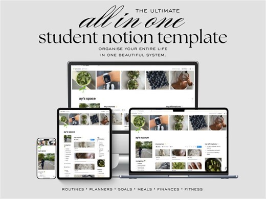 Student Planner Notion All in One Academic Life Dashboard Aesthetic Template - Etsy