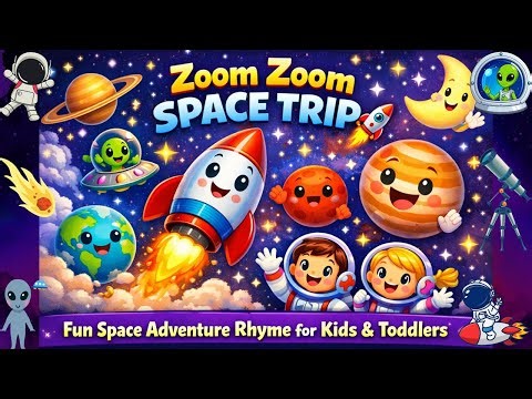 Blast Off! 🚀 Zoom Zoom Space Trip | Fun Space Adventure Rhyme for Kids & Toddlers 🪐 | WonderWink 🚀