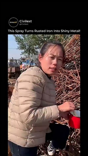 Think this rusted iron is useless? Watch what happens next. Most people see rust and think it’s the end for metal — but scrapyards see potential. Using an Iron Out Spray, they strip away corrosion, revealing clean, reusable iron underneath. It’s a mix of chemistry, efficiency, and sustainability that keeps construction materials in the loop instead of the landfill. 👉 Follow @civilext_ for more real-world engineering insights, material makeovers, and construction science that turns everyday proc