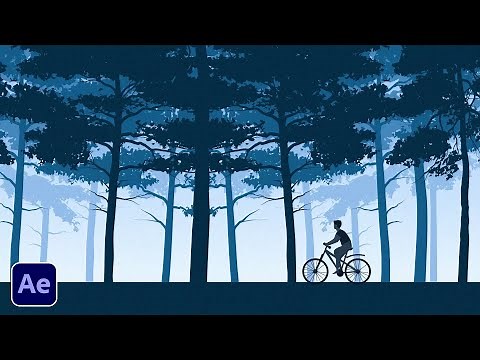 Infinitely Loop Illustration Motion Graphics in After Effects | Bicycle at Night