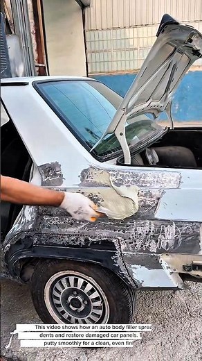 “Amazing Auto Body Repair Hack – Perfect Car Dent Fix Using Body Filler & Spreader Tool!”