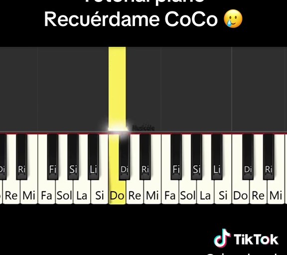 Como tocar en piano recuérdame de la película coco #coco #recuerdame