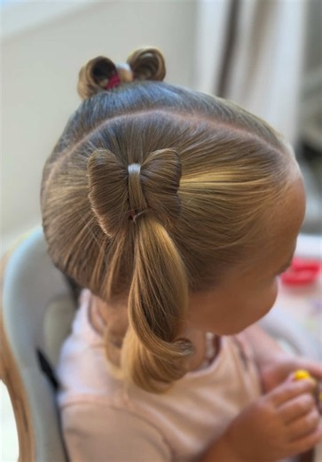 Easy Hair Bow Hairstyle for Toddlers: No Accessories Needed! 🎀