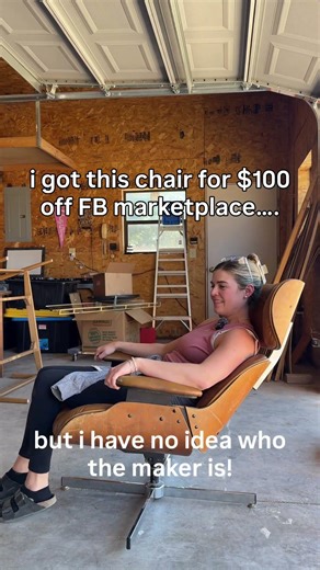 I found this iconic chair for $100... but I have no idea the maker of it! #restoration