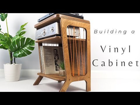 Building a Mid Century Vinyl Record Media Cabinet / Modern Plywood Furniture