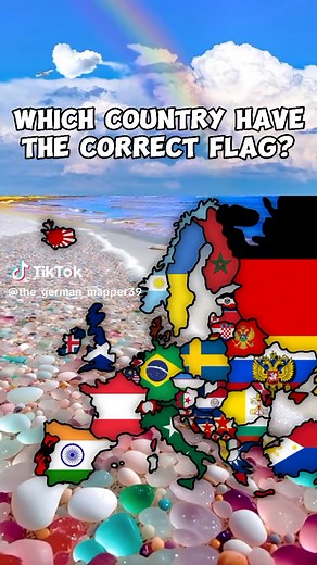 Identify National Flags on a Colorful Map